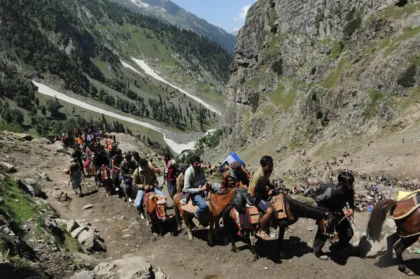 stock image Pilgrim, amarnath yatra, jammu Kashmir, india, asia 