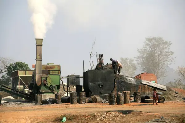 stock image Tar factory in Jharkhand, India 