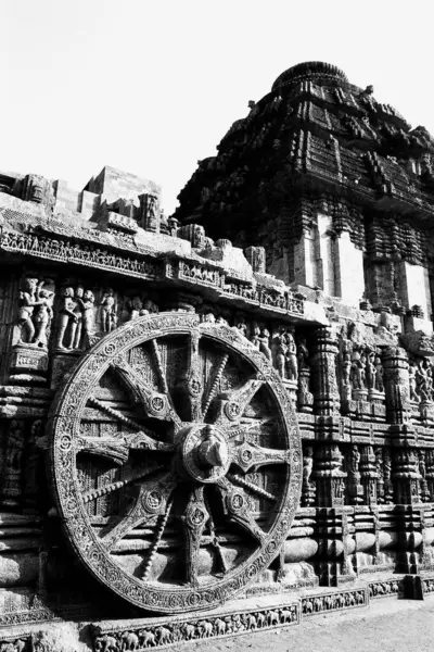 stock image Chariot wheel Konark temple Orissa India Asia 1977 