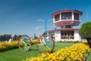 Telescope house in garden on Doddabetta is the highest mountain in the Nilgiri hills ; Ooty ; Tamil Nadu ; India clipart