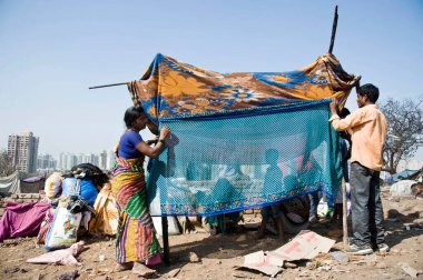 Kenar mahalle yangını, damu nagar, kandivali, mumbai, maharashtra, Hindistan, Asya