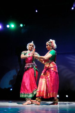 Bollywood Indian actress Hema Malini and daughter Ahana Deol performed together in piece titled Parampara at Indian Institute of Technology IIT college festival Mood Indigo, Bombay Mumbai, Maharashtra, India  clipart