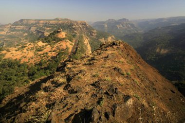 Aerial view of Western Ghats, Deccan Plateau, Kalyan, Maharashtra, India  clipart