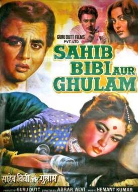 Hindi film movie poster of sahib bibi ghulam, india, asia   clipart