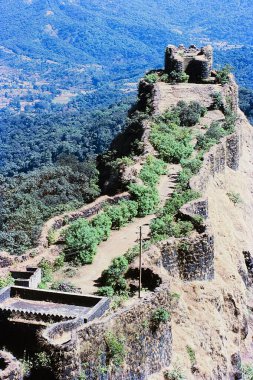 Structure of Pratapgad Fort, Mahabaleshwar, Maharashtra, India, Asia clipart