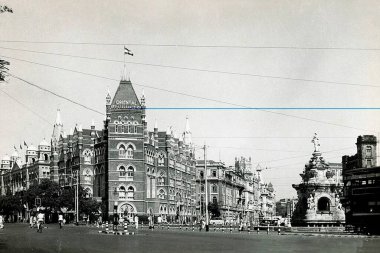 Artık Hutatma Chowk, Bombay Mumbai, Maharashtra, Hindistan olarak adlandırılan Flora Çeşmesi 'nin posta kartı.