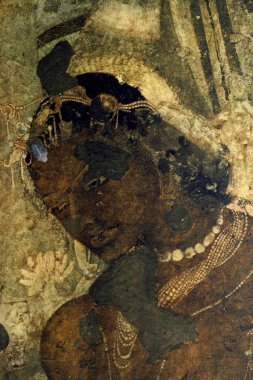 Ajanta mağaralarında freskler, Aurangabad, Maharashtra, Hindistan