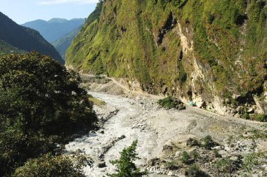 Peyzaj nehri vadisi, Ghasa, Nepal 