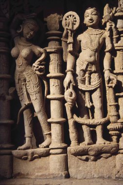 Heykel - Rani vav, iyi adımlar Patan, Gujarat, Hindistan 