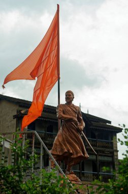 Panchavati Circle, Maharashtra, Hindistan, Asya 'daki Shivaji Maharaj Heykeli. 