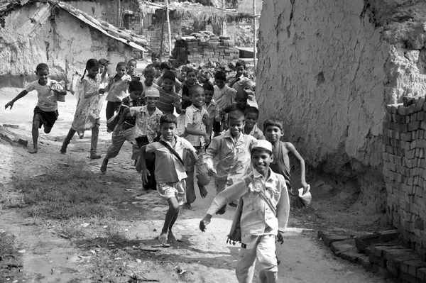 Children Running Uttar Pradesh India Asia — Stock Photo, Image