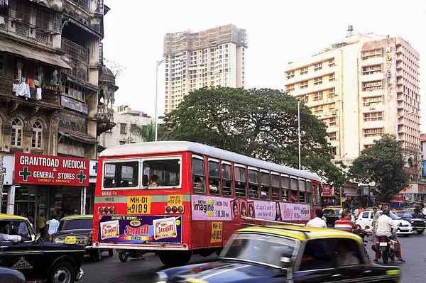 stock image Scene on Maulana Shaukatali road, Grant road, Bombay now Mumbai, Maharashtra, India 