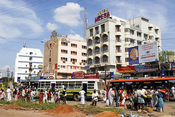 stock image Central Bus Stand area, Tiruchirappalli, Trichy, Tamil Nadu, India 