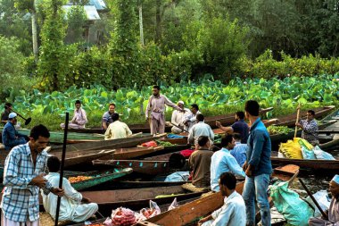 Vegetable market, Dal Lake, Srinagar, Kashmir, India, Asia clipart