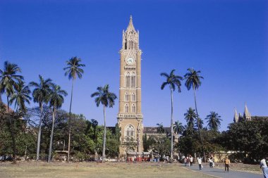 Rajabai Saat Kulesi ve Oval Meydan, Mumbai, Hindistan, Asya