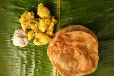 Puri bhaji, abur cubur, Hindistan  