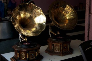 Gramofon kayıt cihazı, Chor Bazaar, Mumbai, Maharashtra Hindistan, Asya 