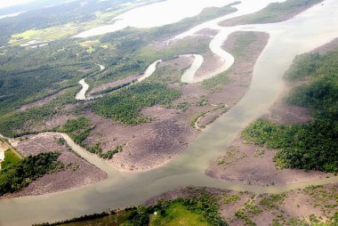 Bengal Körfezi Arial görünümü; Andaman ve Nicobar Adaları; Hindistan Kasım 2008