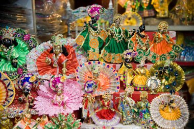 Radha Krishna idolü satılık, Vrindavan, uttar pradesh, Hindistan, Asya 