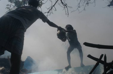 Hasar, Doğal Afet Tsunami Deniz Zemininde Deprem, Nagapattinum, Velankanni, Tamil Nadu, Hint Okyanusu, Hindistan - 27 Aralık 2004