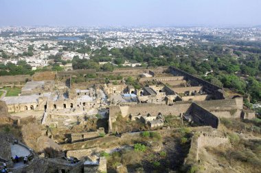 Golconda kalesinin panoramik manzarası;; Andhra Pradesh; Hindistan;