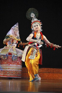 Manipuri halk dansları raslila, Manipur, Hindistan   