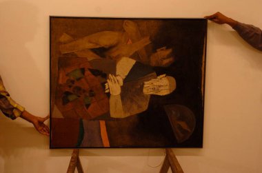 M.F. 'in ilk çalışmaları. Hüseyin Maqbool Fida Hüseyin dünyaca ünlü ressam, Hindistan