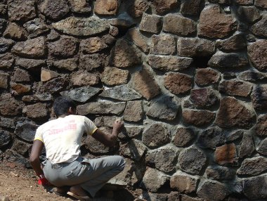 Hindistan duvarını temizliyor, Bombay Mumbai, maharashtra, Hindistan