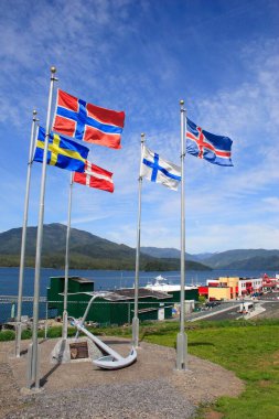 Flags ; Prince Rupert ;  British Columbia ; Canada clipart