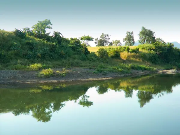 stock image Landscape with reflection , Kondivade , Karjat , Mumbai Bombay , Maharashtra, India