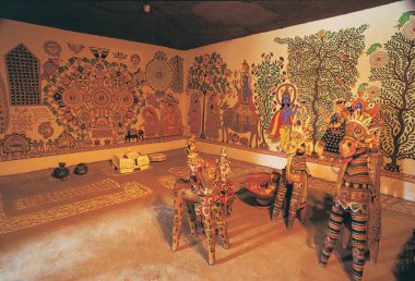 Handicrafts craft museum galleries, pragati maidan complex, delhi, india, asia clipart