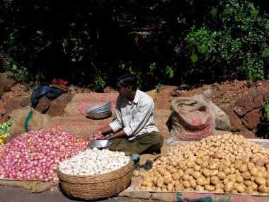 Haftalık Pazar, Mahabaleshwar, Maharashtra, Hindistan 