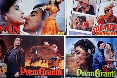 Hindi Film Posters, Colorful Collage   clipart