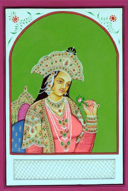 Babür Kraliçesi Mumtaz Mahal 'in minyatür resmi.