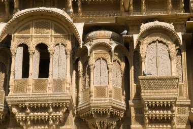 Patwon ki Haveli 'nin Jaisalmer, Rajasthan, Hindistan' daki görüntüsü 