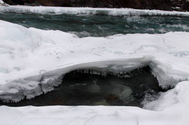 Frozen river, chadar trek, ladakh, jammu & kashmir, india, asia clipart