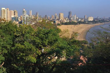 Chowpatti 'de yüksek binalar, Malbar Hill, Bombay Mumbai, Maharashtra, Hindistan 