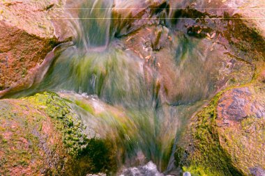 Creative curve and form flow of river water ; Sanjay Gandhi National Park ; Borivali ; Bombay Mumbai ; Maharashtra ; India clipart