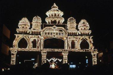 Facade of Dagadusheth Halwai Ganapati Temple, Pune, Maharashtra, India, Asia clipart