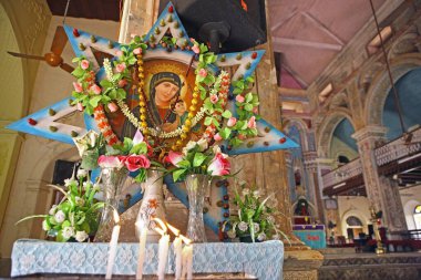 Inside view of santa cruz catholic cathedral, Cochin Kochi, Kerala, India  clipart