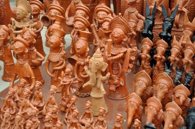 Terracotta Sanat Heykeli, Kolkata, Batı Bengal, Hindistan, Asya