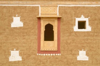 ev Penceresi, Kuldhara Köyü, Jaisalmer, Rajasthan, Hindistan, Asya