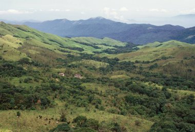 view of western ghats from brahmagiri hills in Talacauvery , kodagu coorg , karnataka , india clipart