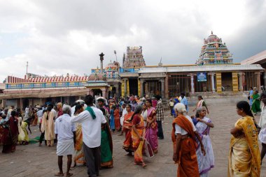 Dhandayuthapani Efendi Muruga tapınağı tepenin üstünde, Palani, Tamil Nadu, Hindistan 