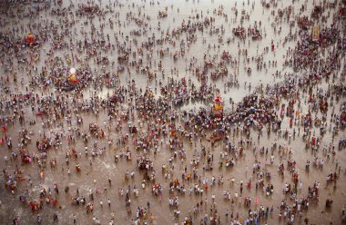 Ganesh ganpati Festivali Fil başı Lord Dalış Visarjan, Maharashtra, Hindistan 