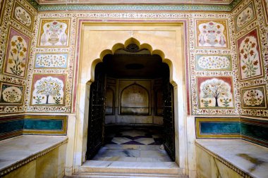 Ganesh pol kehribar kalesi Jaipur Rajasthan Hindistan Asya