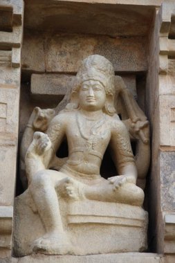 Tapınakta taş oyma, Gangakonda Cholepuram, Chidambaram, Tamil Nadu, Hindistan 