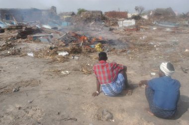 Hasar, Doğal Afet Tsunami Deniz Zemininde Deprem, Nagapattinum, Velankanni, Tamil Nadu, Hint Okyanusu, Hindistan - 27 Aralık 2004