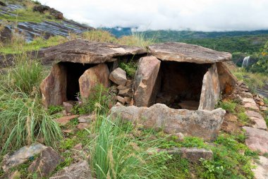 Megalithic dolmens, or muniyaras, at kovilkadavu, maraiyur, maraiyoor, Kerala, India clipart