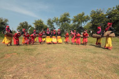 Mudia kabile dansçısı, jagdalpur, chhattisgarh, Hindistan, Asya  